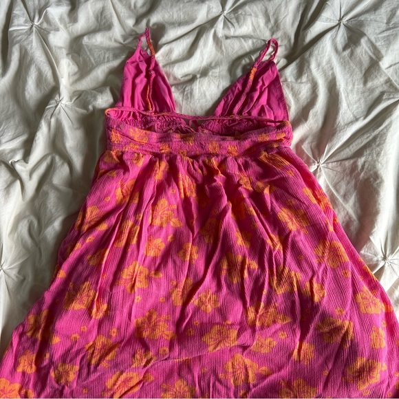 NWOT Garage Pink and Orange Floral Dress Medium - Picture 2 of 3